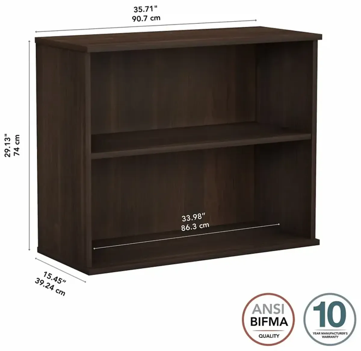 Bush Business Black Walnut Bookcase