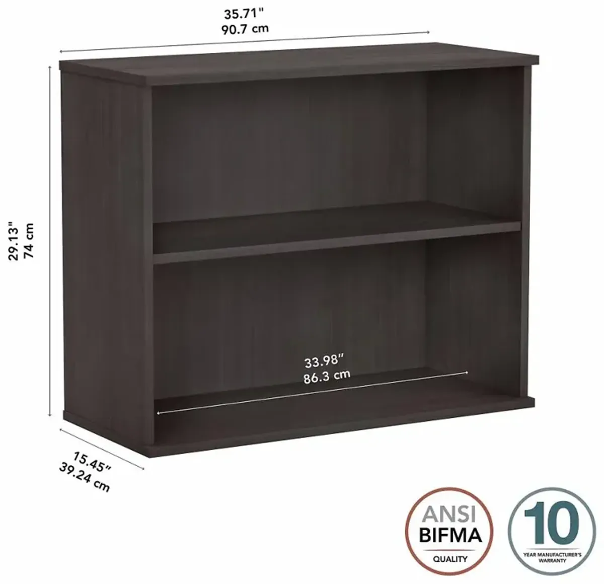 Bush Business Storm Gray Bookcase