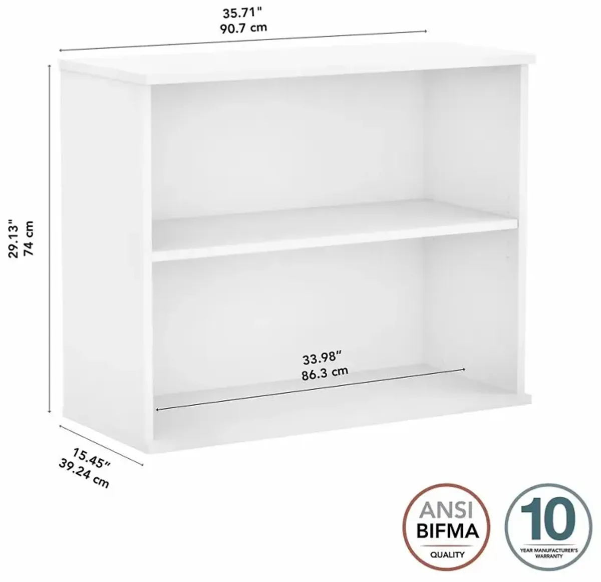 Bush Business White Bookcase - Bush Furniture