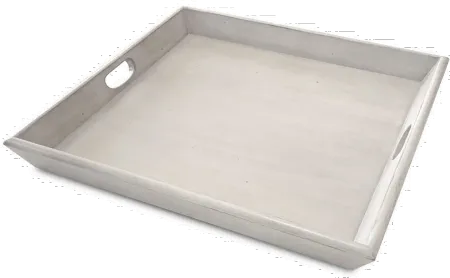 Westwood White Tabletop Wood Tray with Cut Out Handles