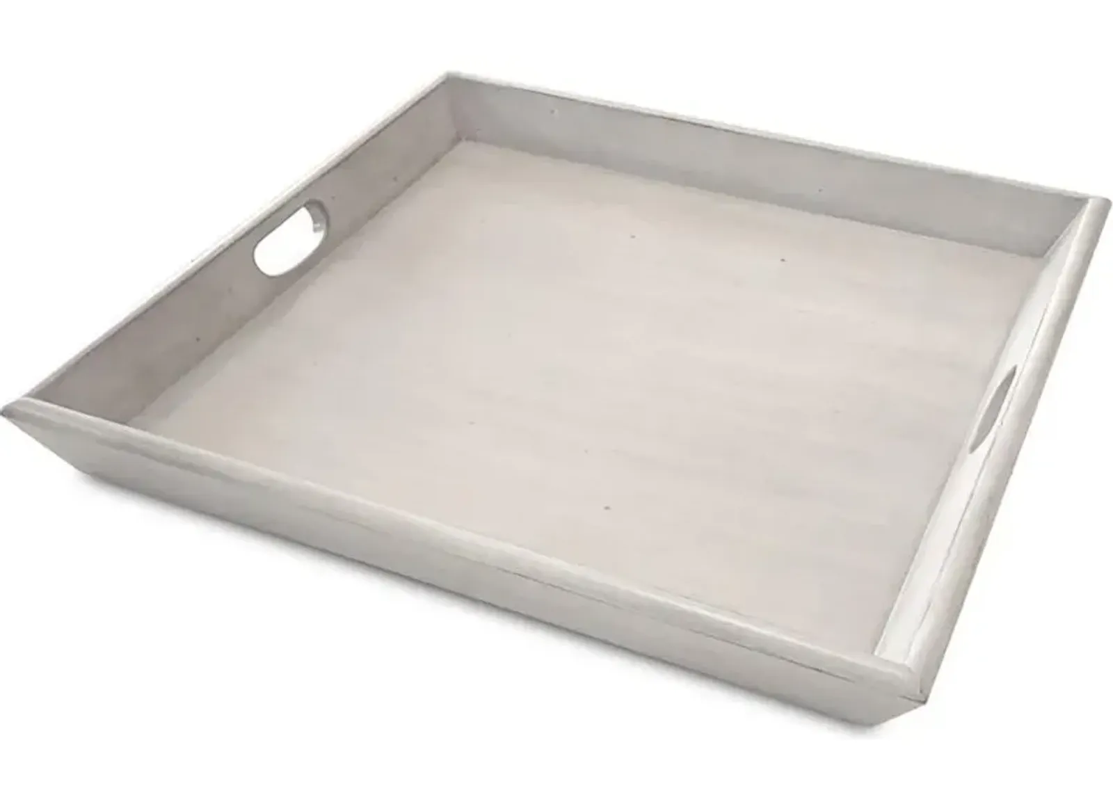 Westwood White Tabletop Wood Tray with Cut Out Handles