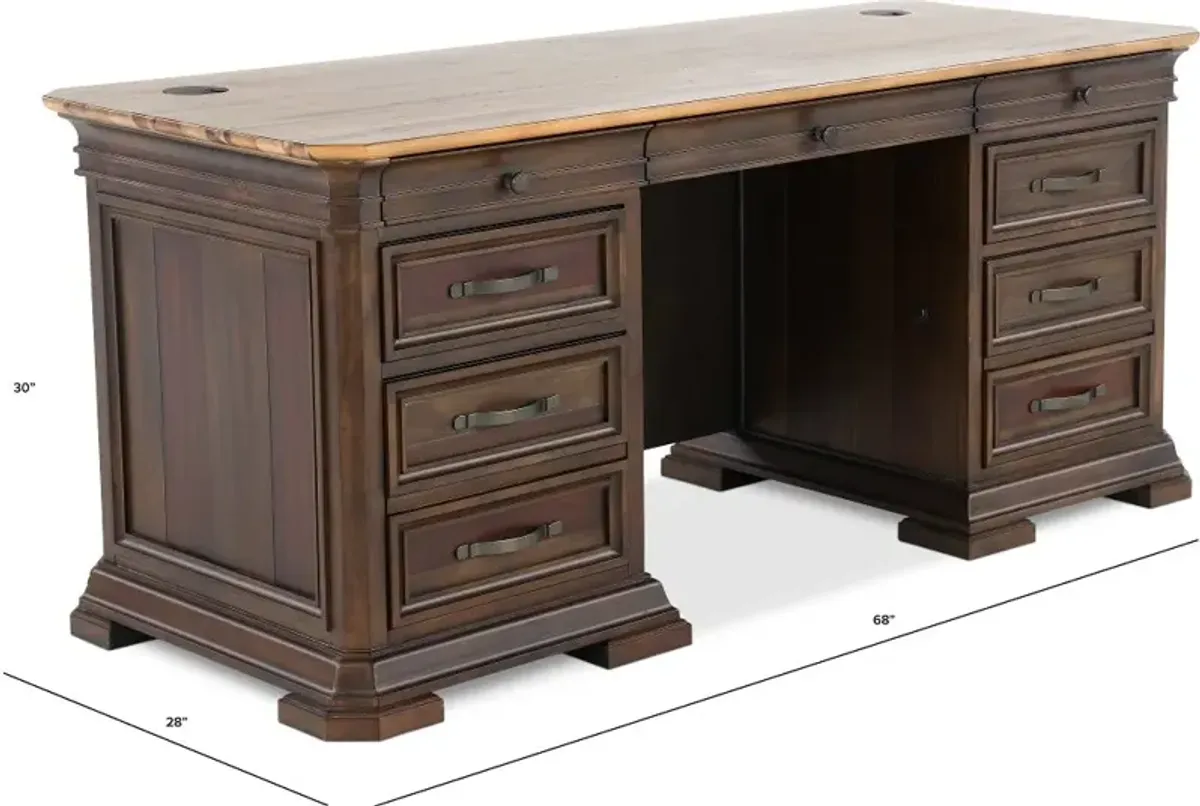 Sonoma Coffee Double Pedestal Desk