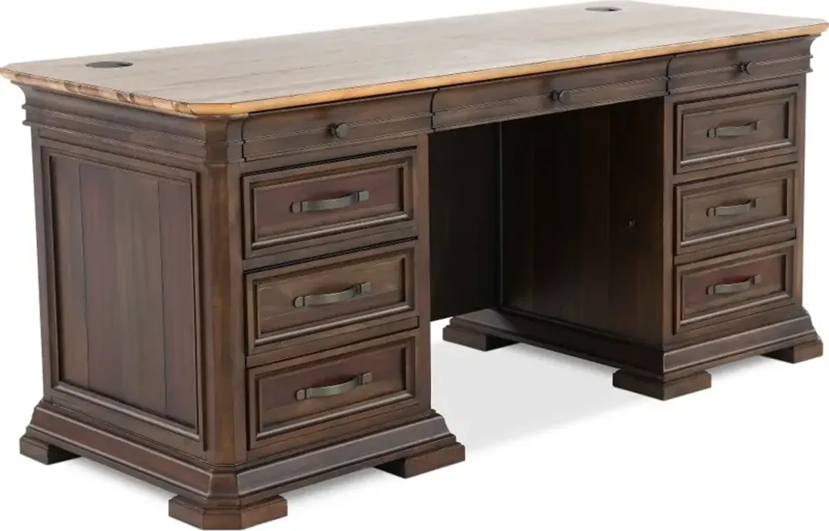 Sonoma Coffee Double Pedestal Desk