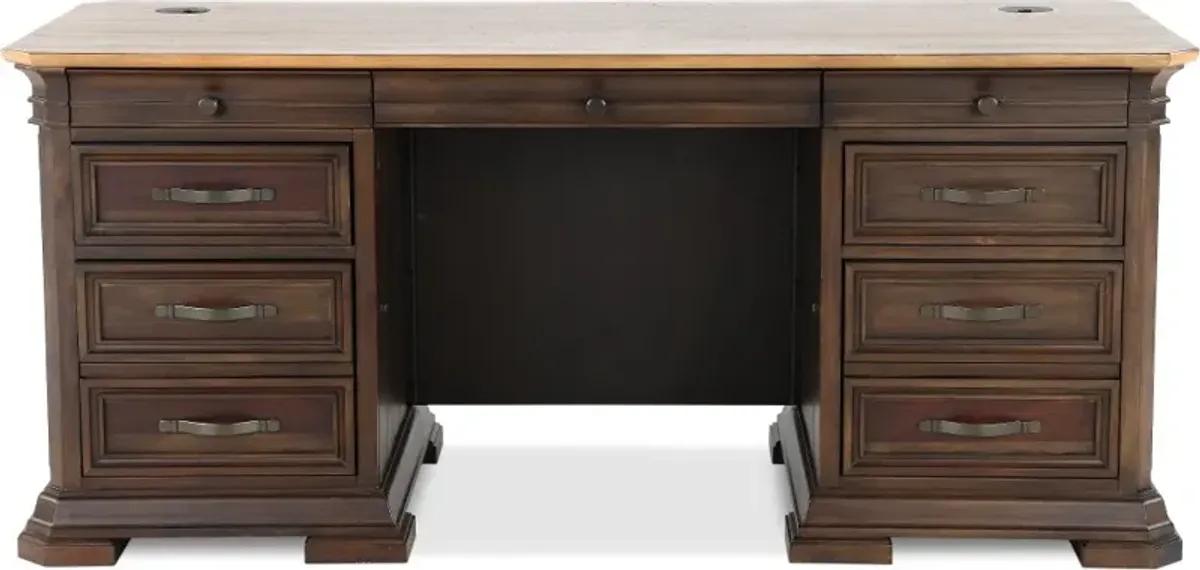 Sonoma Coffee Double Pedestal Desk