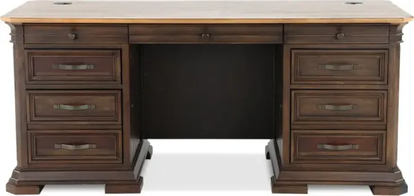 Sonoma Brown Double Pedestal Desk