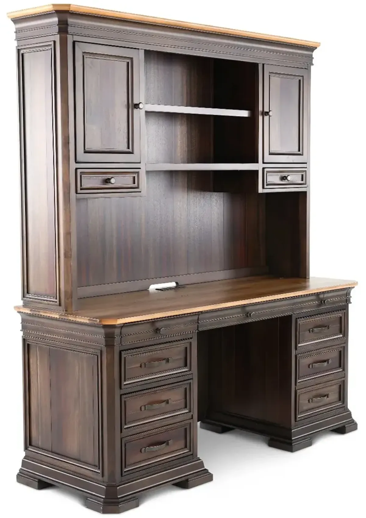 Sonoma Brown Credenza and Hutch