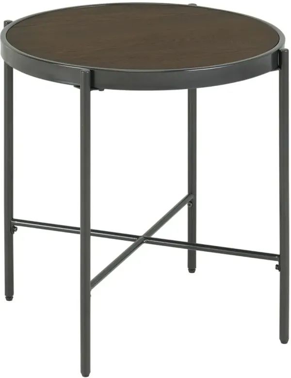 Vienna Black and Brown Wood End Table