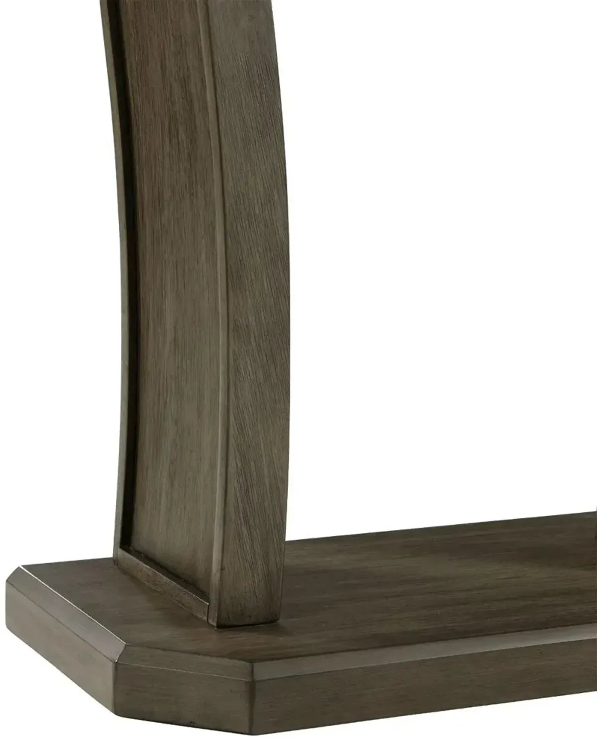 Dapper Gray Pedestal Console Table with Glass Top