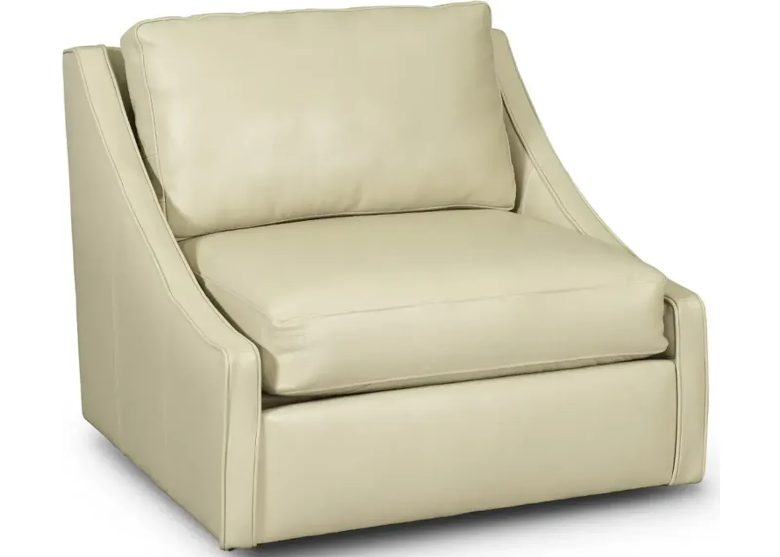 Romee Oatmeal Beige Leather Swivel Accent Chair