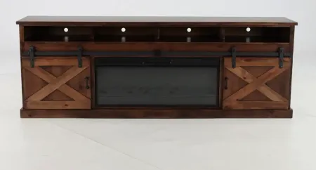 Farmhouse Aged Whiskey 94" Fireplace TV Stand
