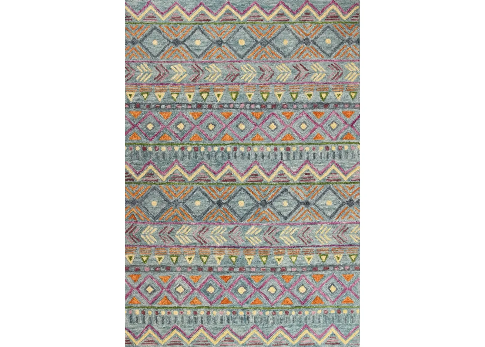 Valencia Naim Abstract Teal 8-Foot Runner Rug