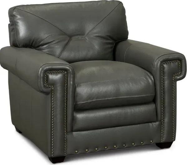 Derrick Gray Leather Chair