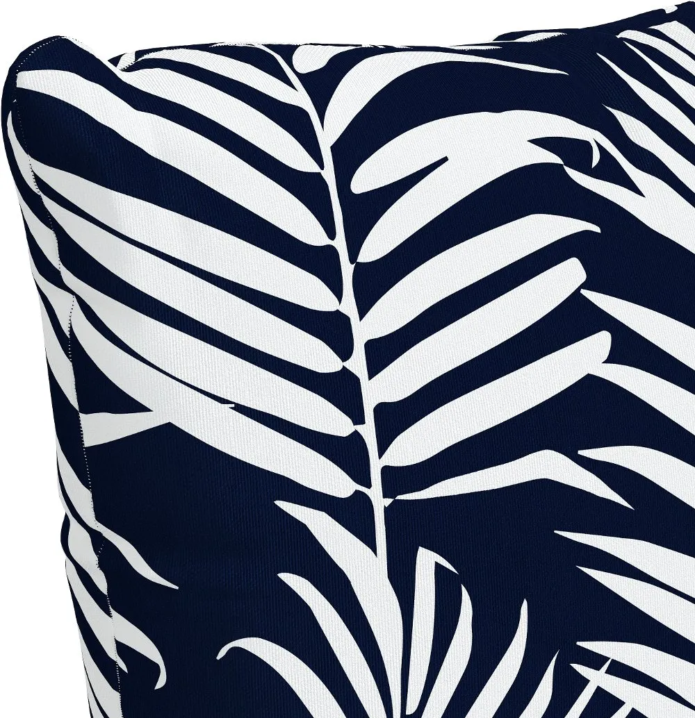 18" Navy Palm Throw Pillow - Skyline Furniture