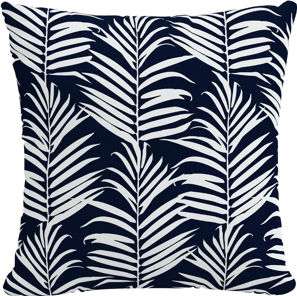 18" Navy Palm Throw Pillow - Skyline Furniture