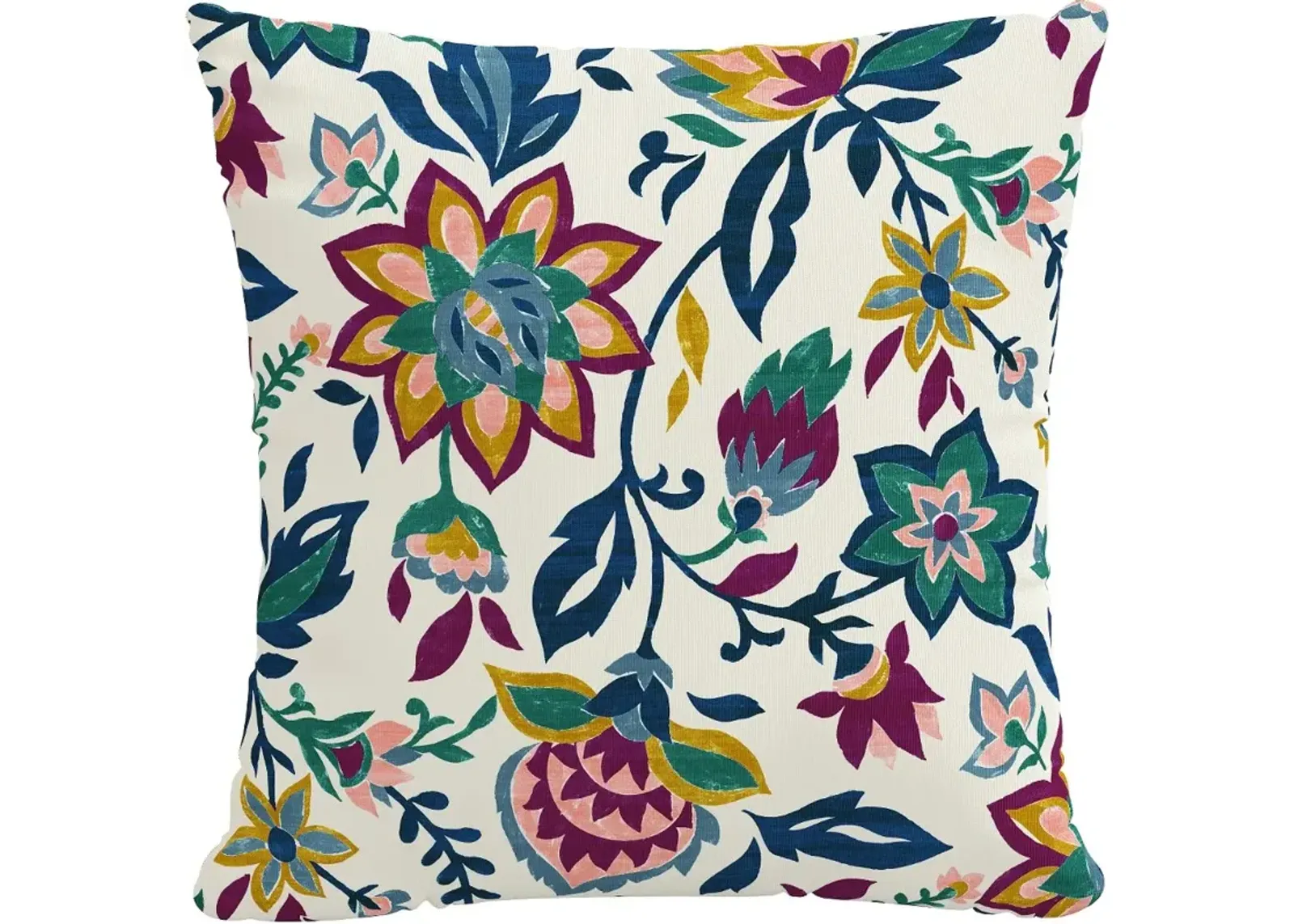 18" Folk Floral Jewel Pillow - Skyline Furniture