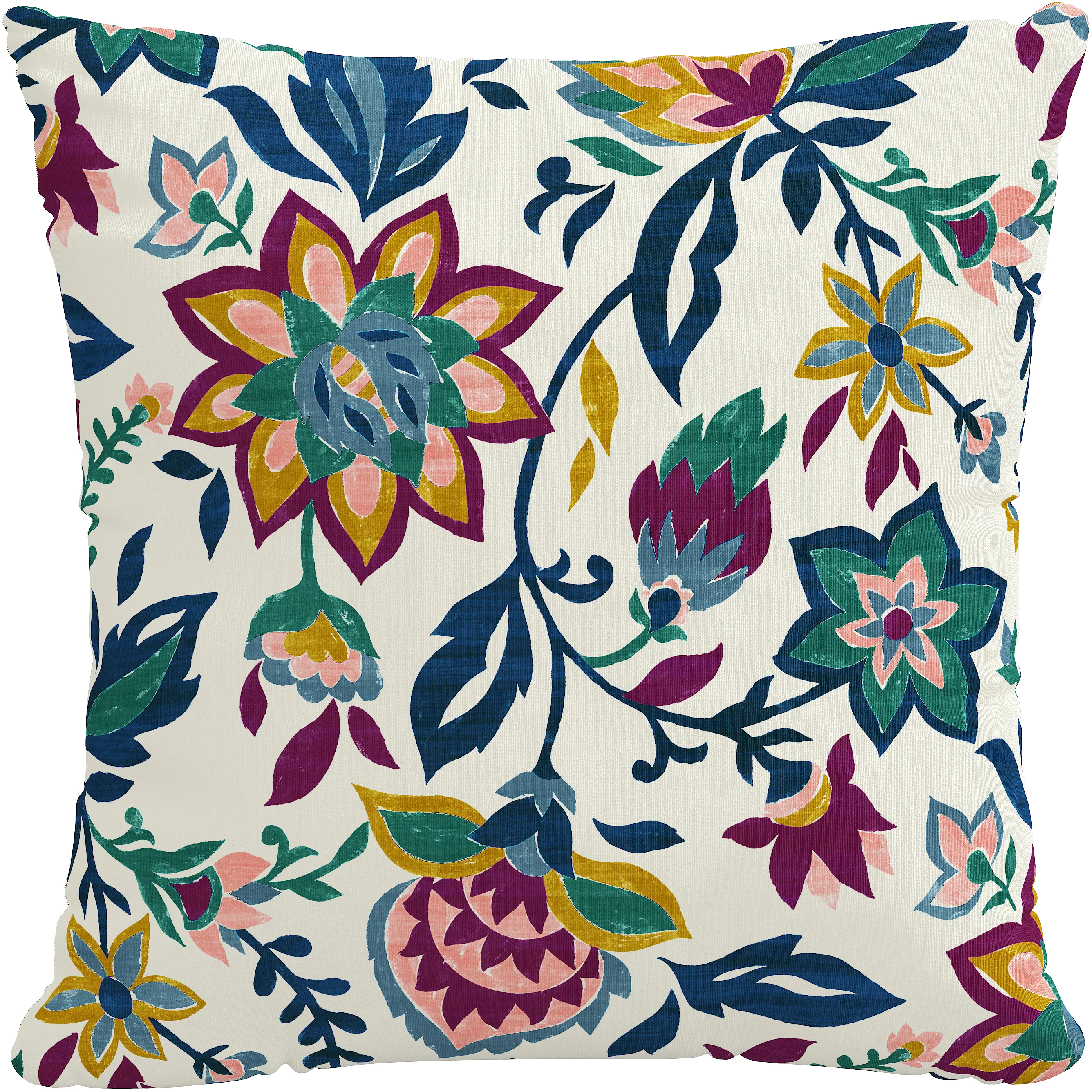 18" Folk Floral Jewel Pillow - Skyline Furniture
