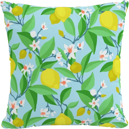 18" Summer Citrus Blue Pillow - Skyline Furniture