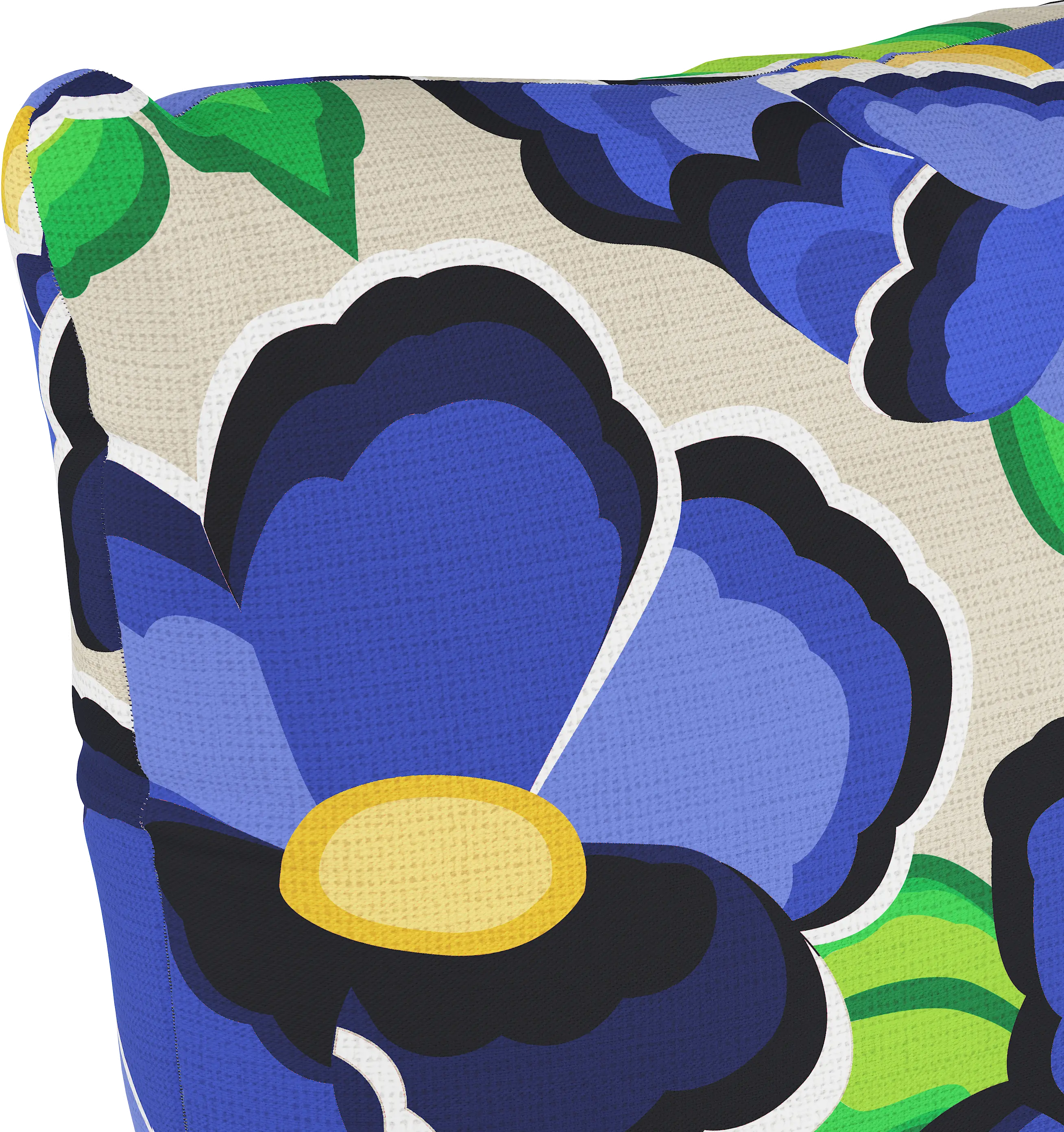 18" Carla Floral Blue Pillow - Skyline Furniture