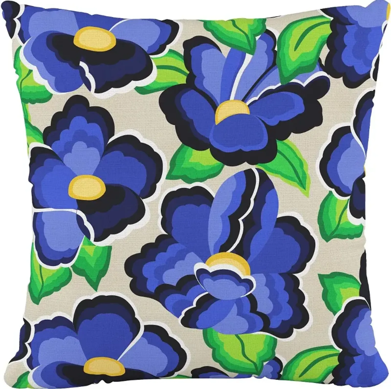 18" Carla Floral Blue Pillow - Skyline Furniture