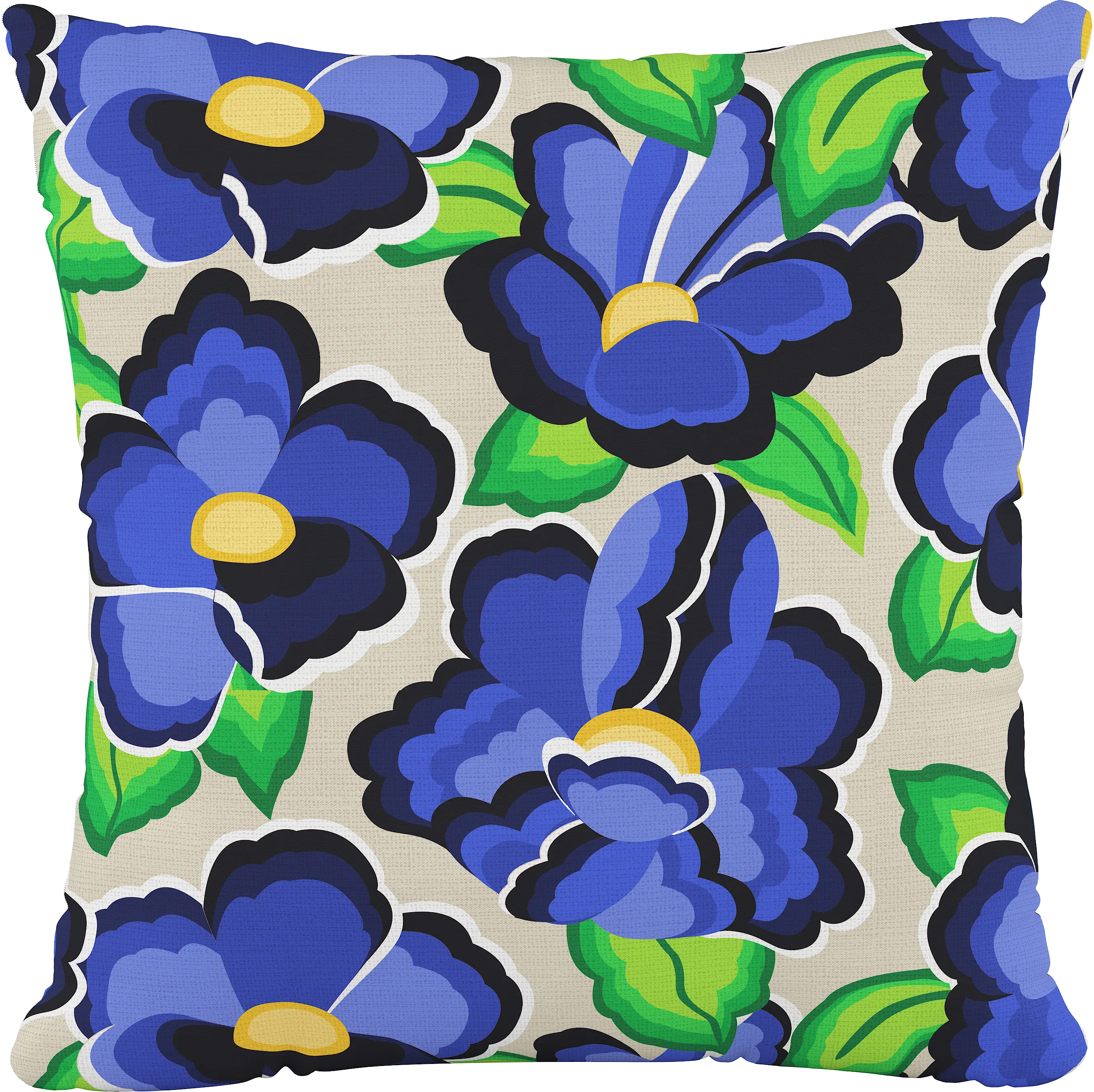18" Carla Floral Blue Pillow - Skyline Furniture