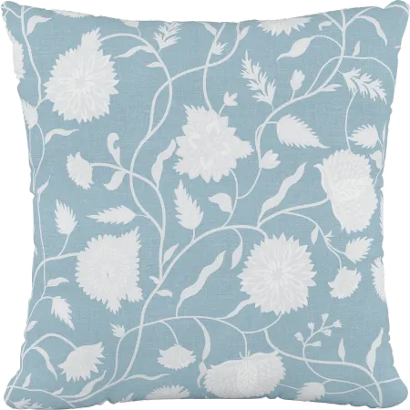 18" Dahlia Icy Blue Pillow - Skyline Furniture