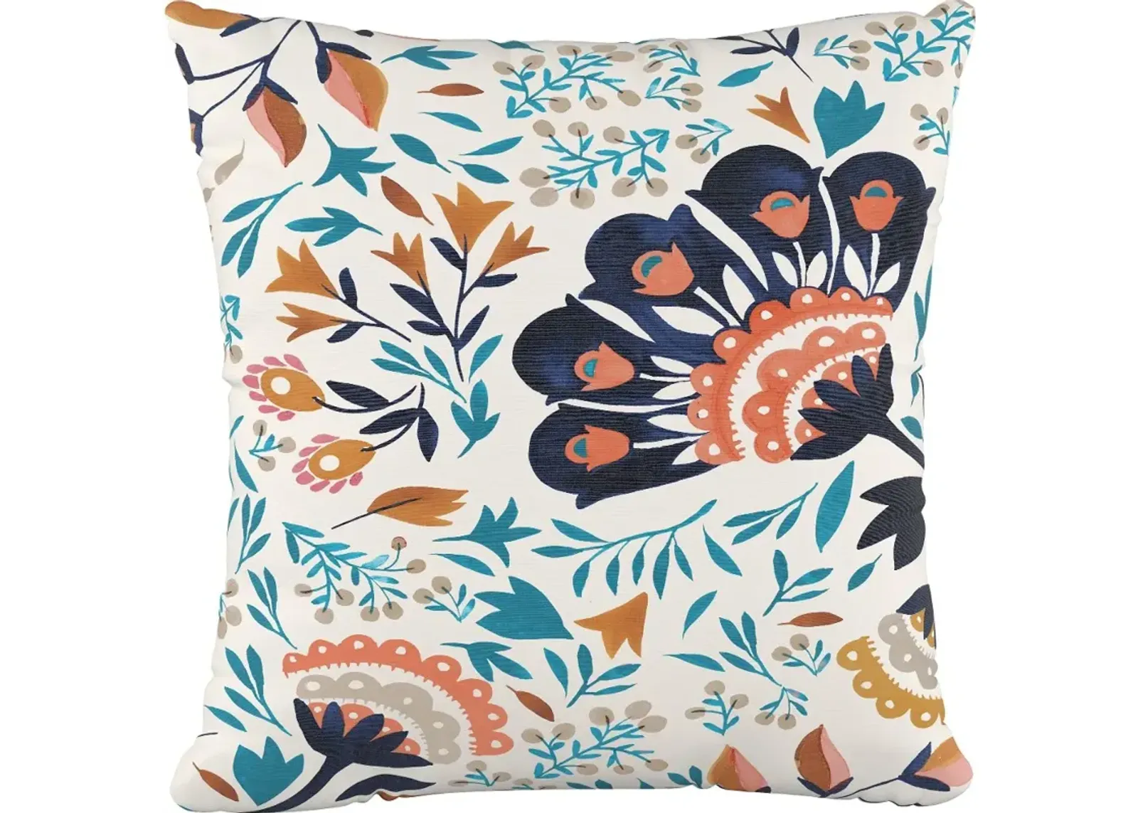 18" Kaya Floral Aqua Pillow - Skyline Furniture