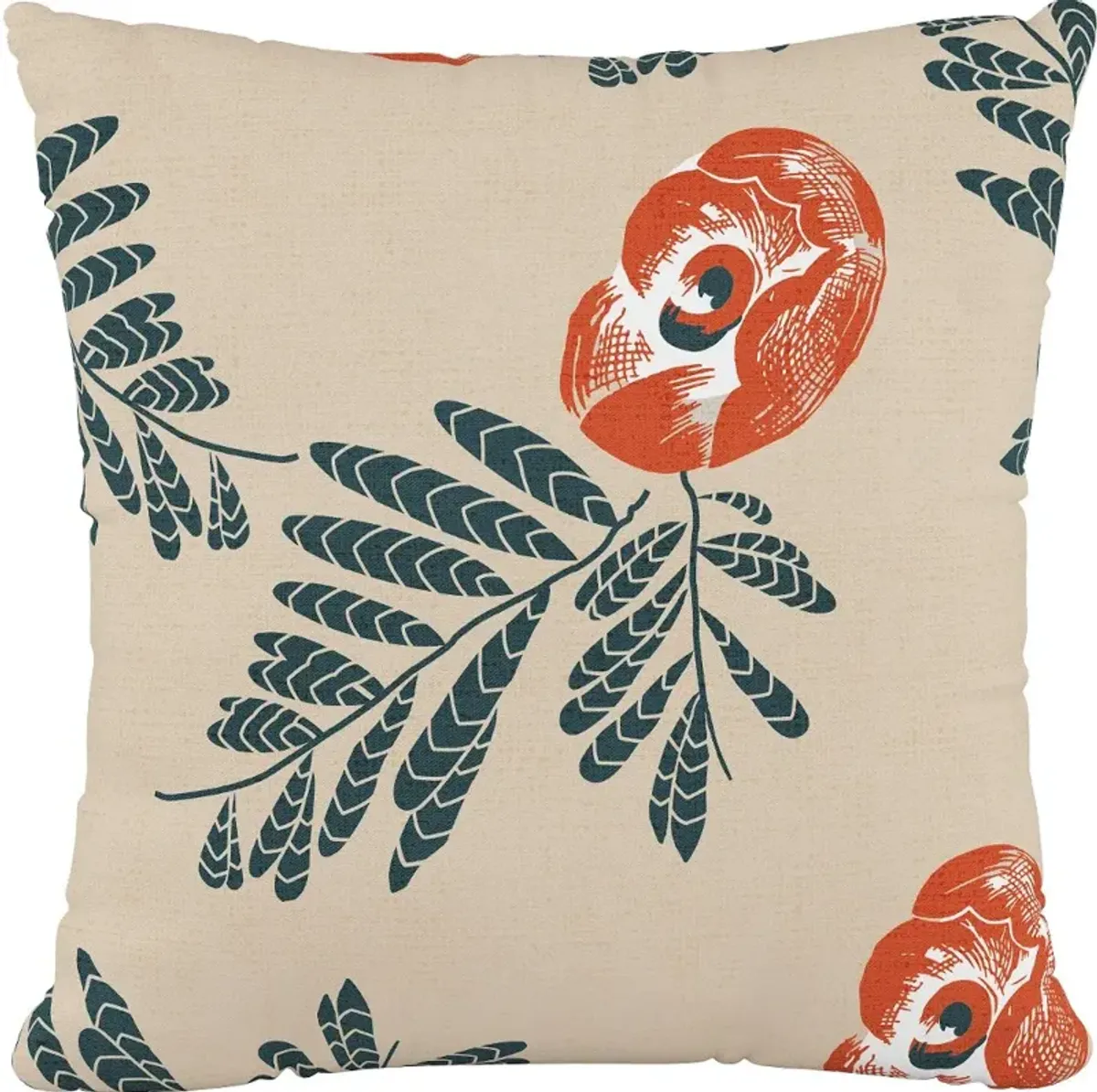 18" Mod Floral Orange Pillow - Skyline Furniture