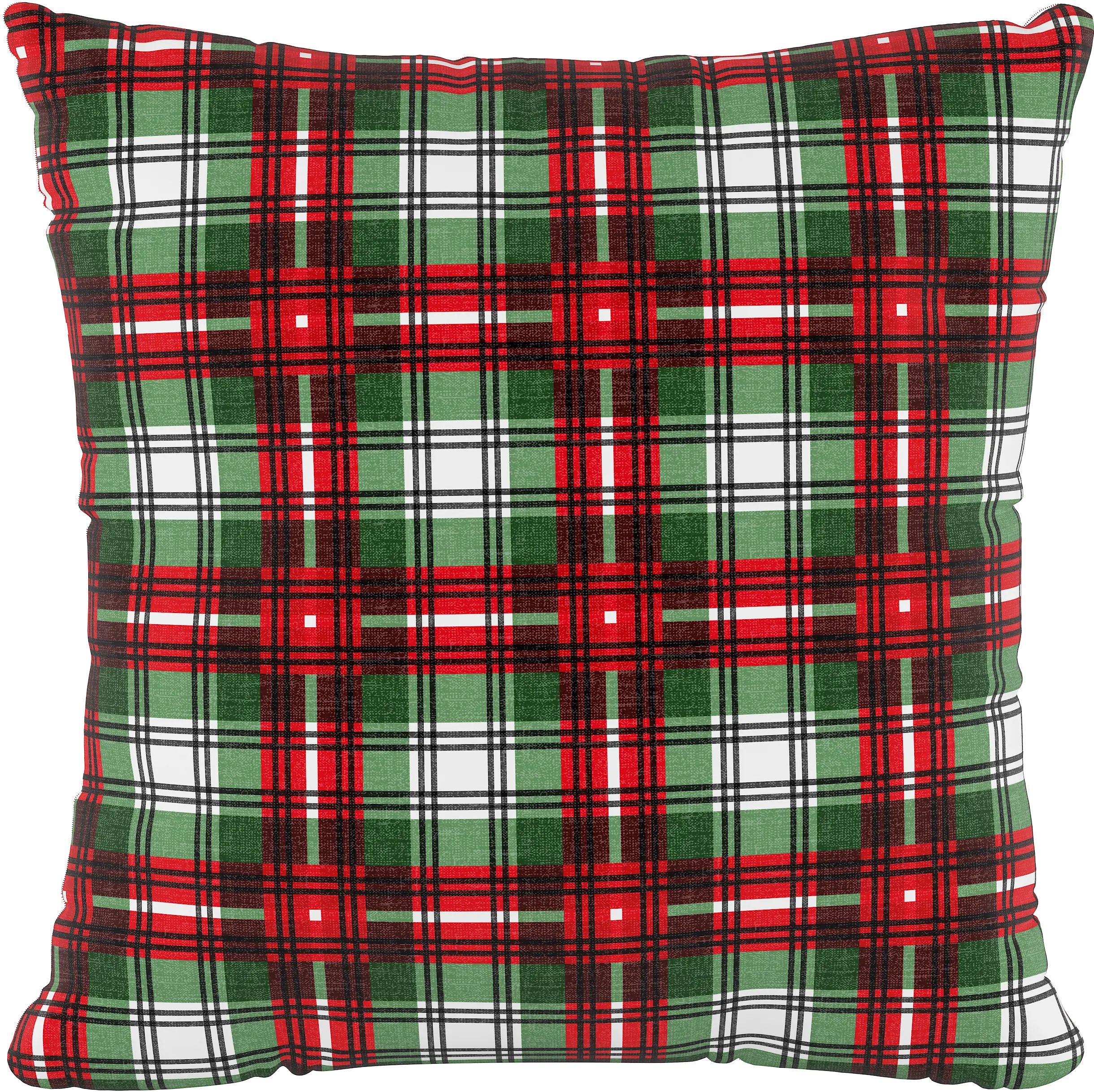 18" Nicolas Plaid Red and Green Pillow - Skyline Furniture