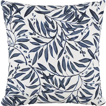 18" Voysey Vine Blue Pillow - Skyline Furniture