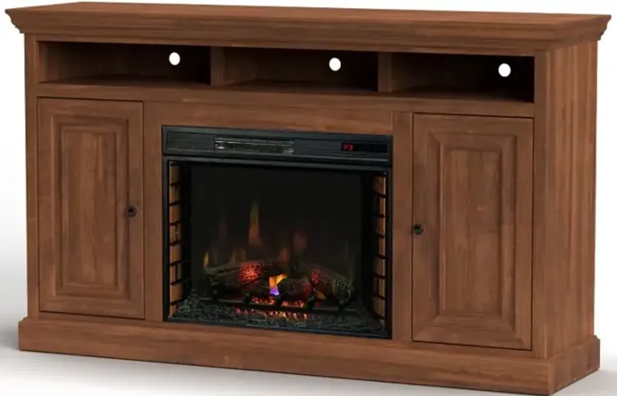 Largo Brown 67" Fireplace TV Stand