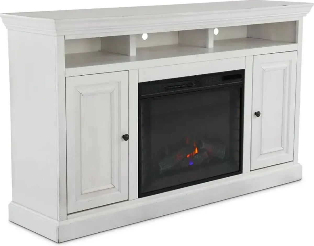 Largo White 67" Fireplace TV Stand