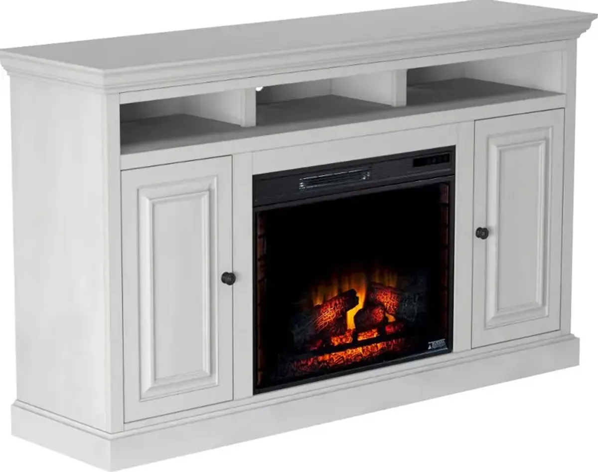 Largo White 67" Fireplace TV Stand