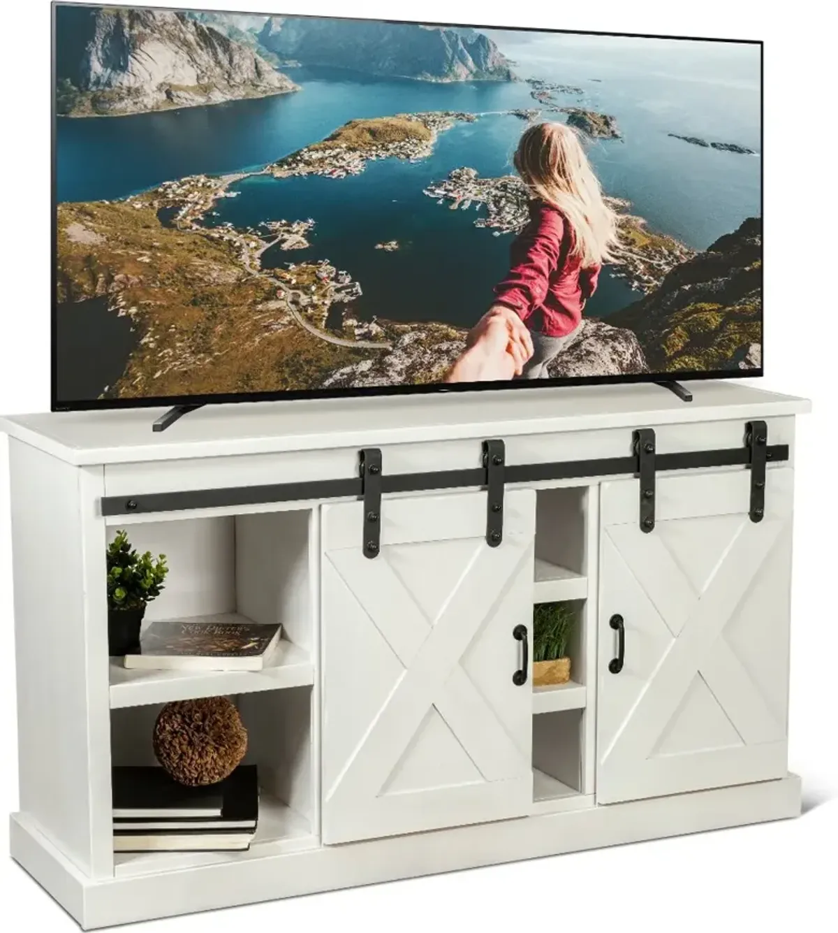 Gable Farmhouse White 56" TV Stand