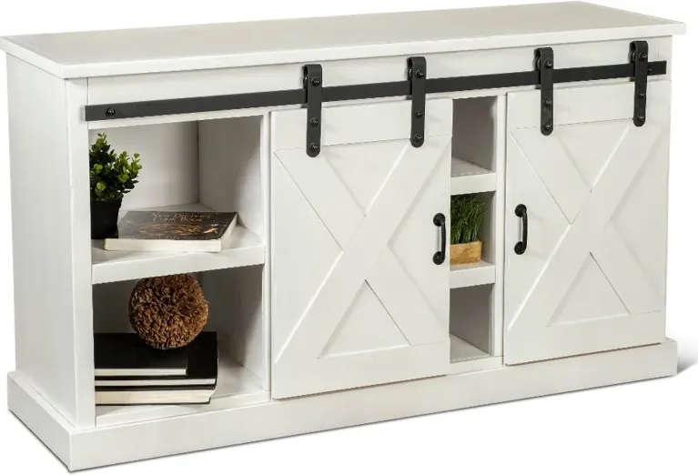 Gable Farmhouse White 56" TV Stand