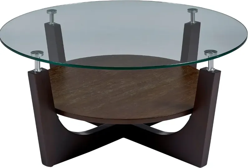 Four-Points Glass Espresso Cocktail Table