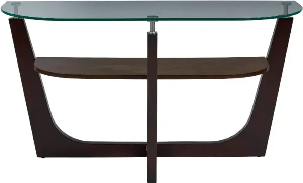 Four-Points Glass Espresso Sofa Table