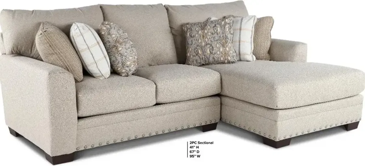 Middleton Beige 2 Piece Chaise Sectional