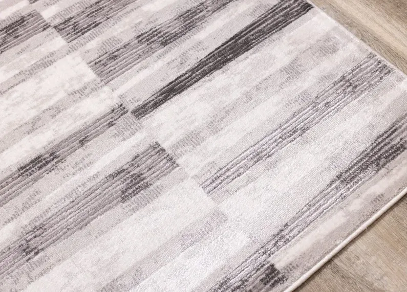 Chorus 5 x 8 Geometric White and Gray Area Rug