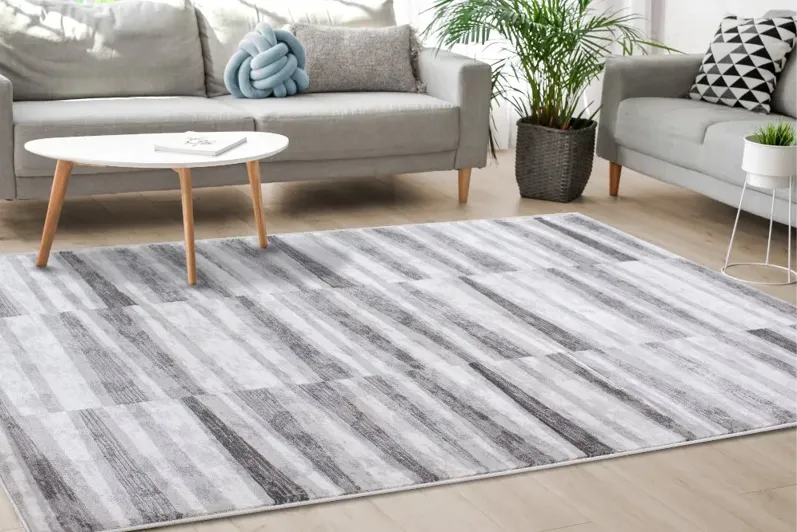 Chorus 8 x 11 Geometric White and Gray Area Rug