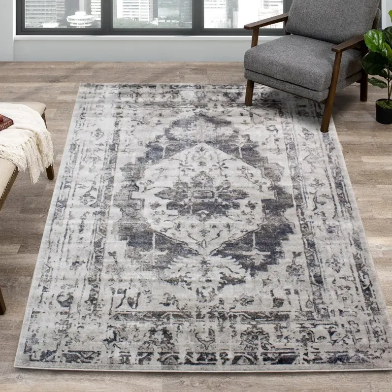 Chorus 5 x 8 Elegant Gray Blue Area Rug