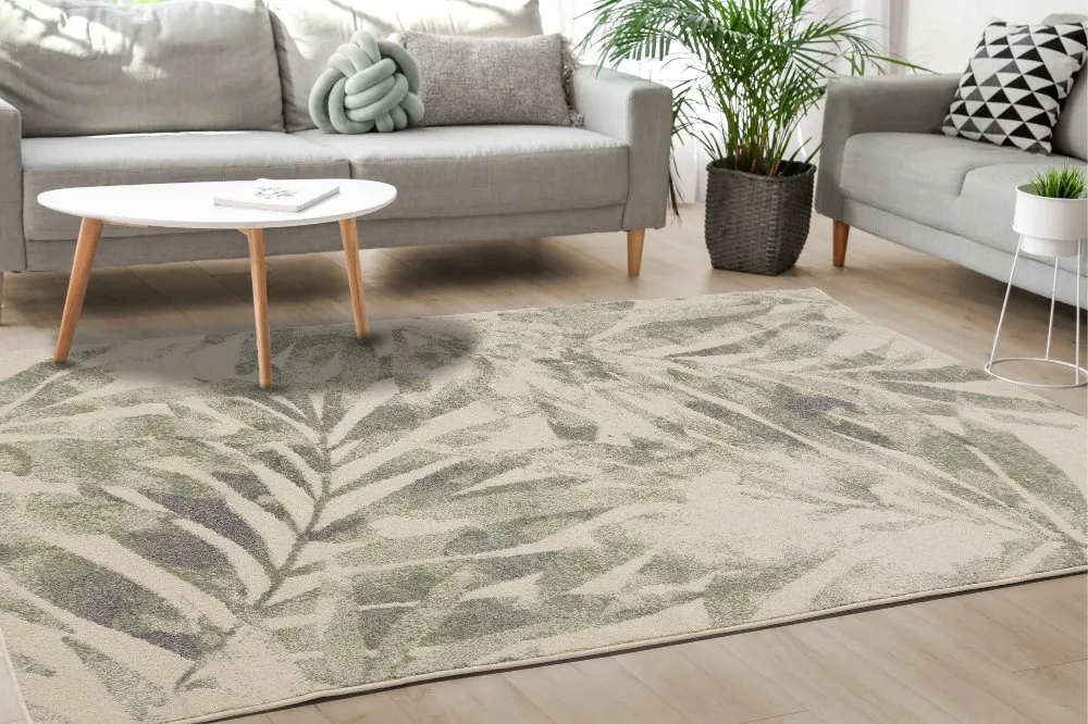 Focus 5 x 8 Botanical Cream Green Area Rug