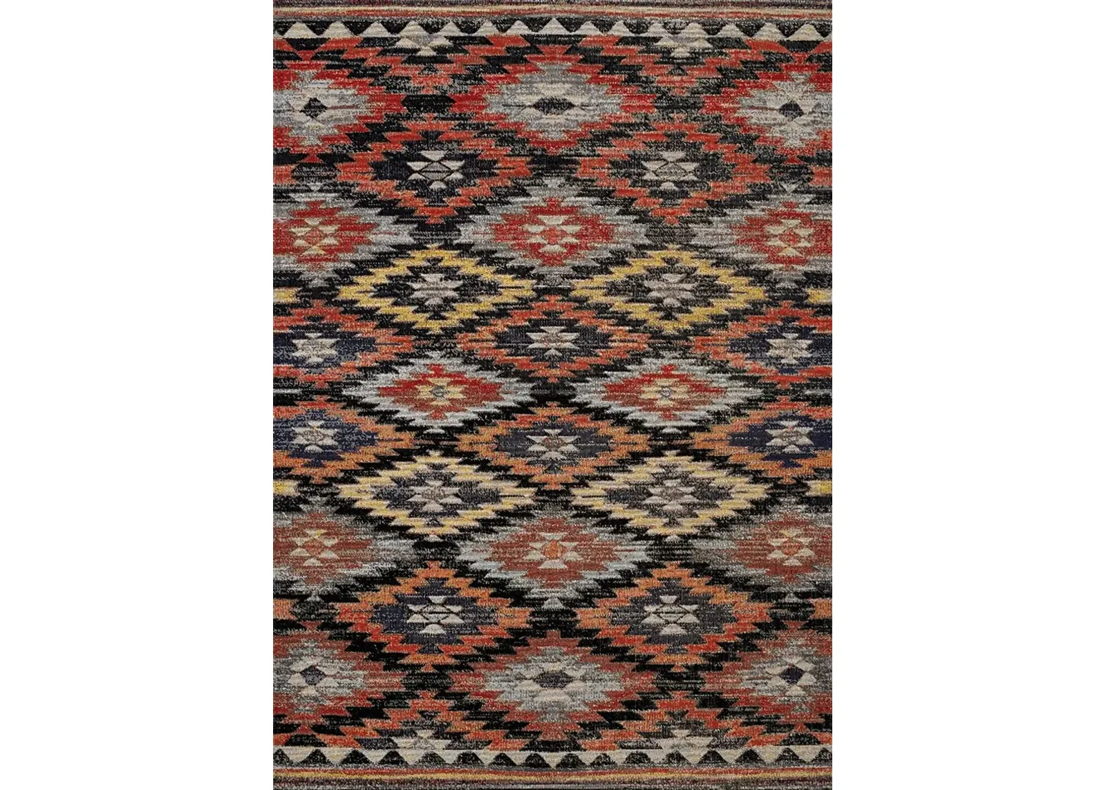 Sara 7' x 10' Tribal Red Orange Area Rug