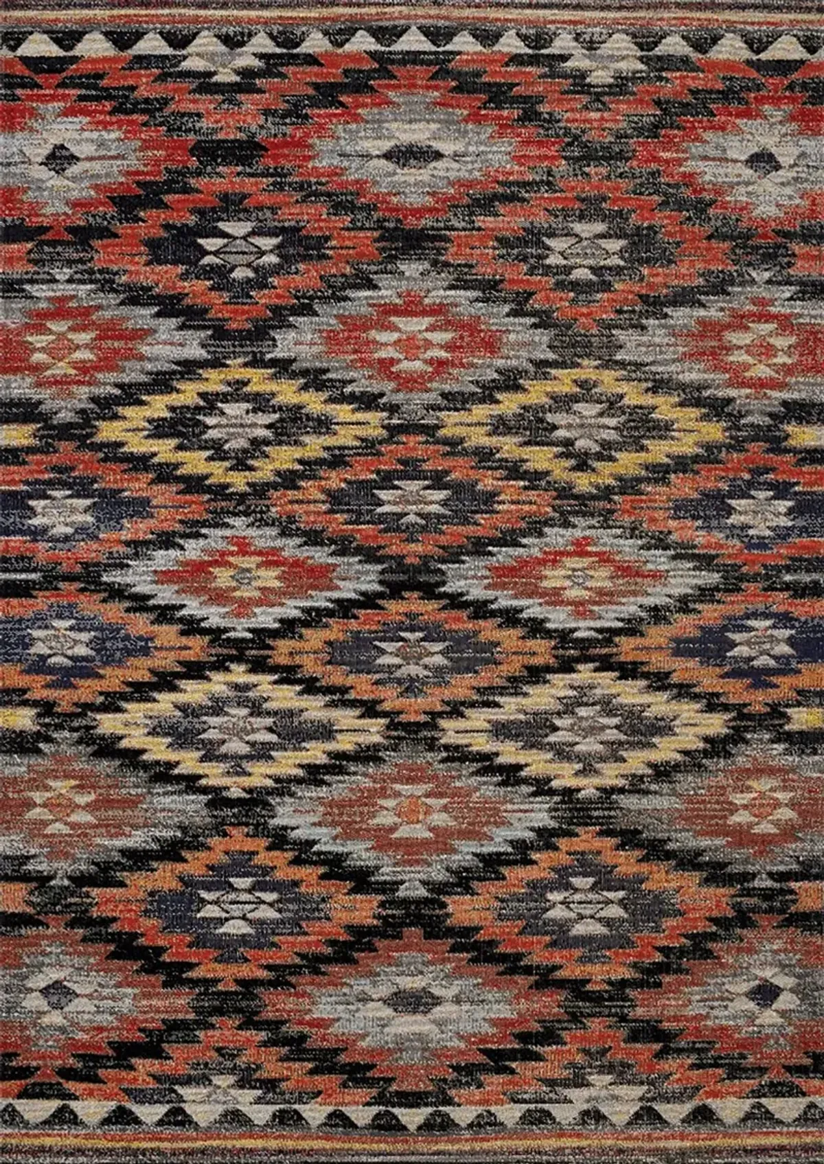 Sara 7' x 10' Tribal Red Orange Area Rug