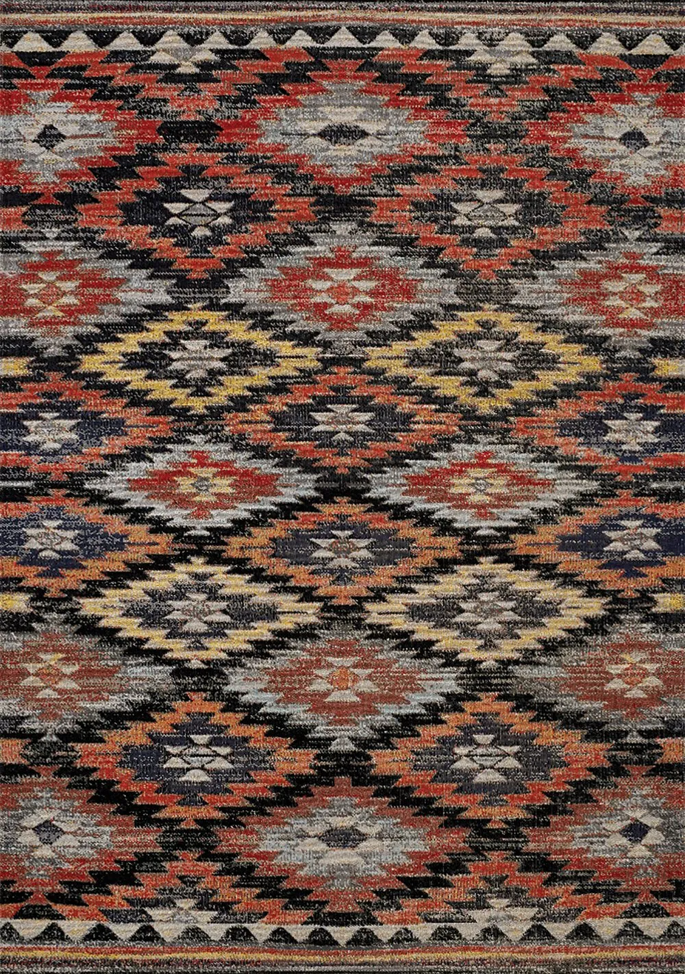 Sara 7' x 10' Tribal Red Orange Area Rug