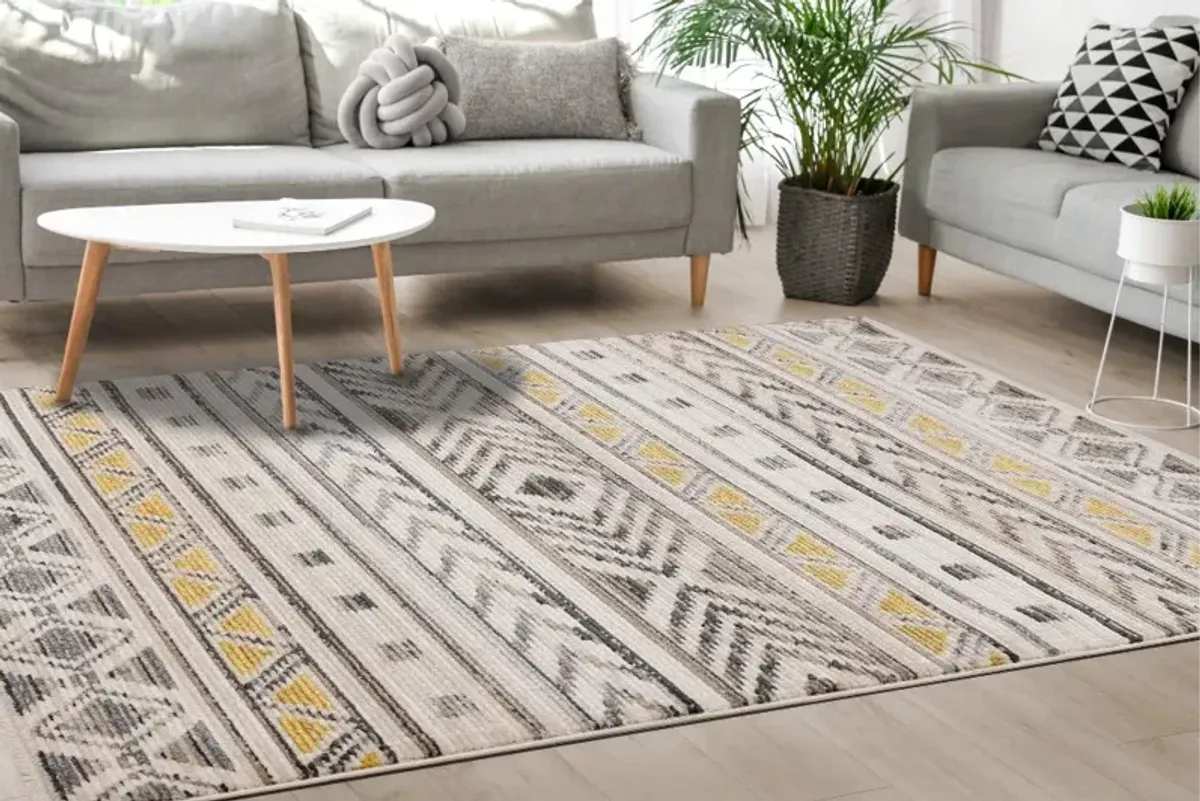 Calabar 5 x 8 Yellow Gray Area Rug