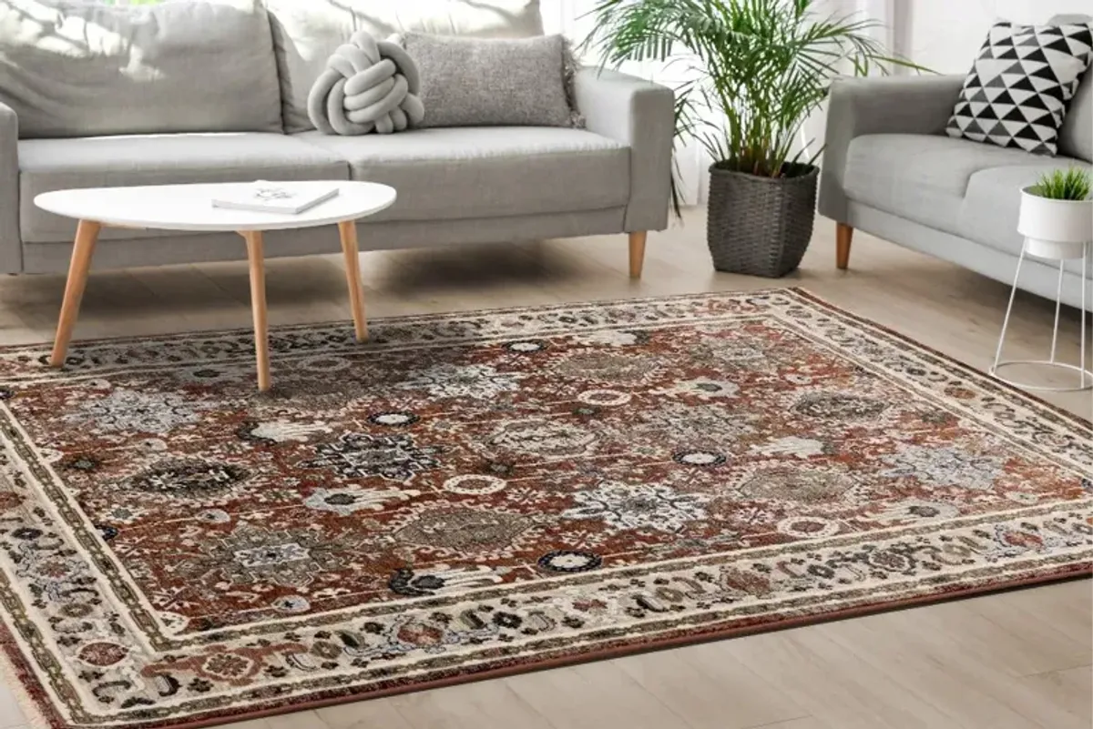 Samira 5 x 8 Orange Multicolor Area Rug