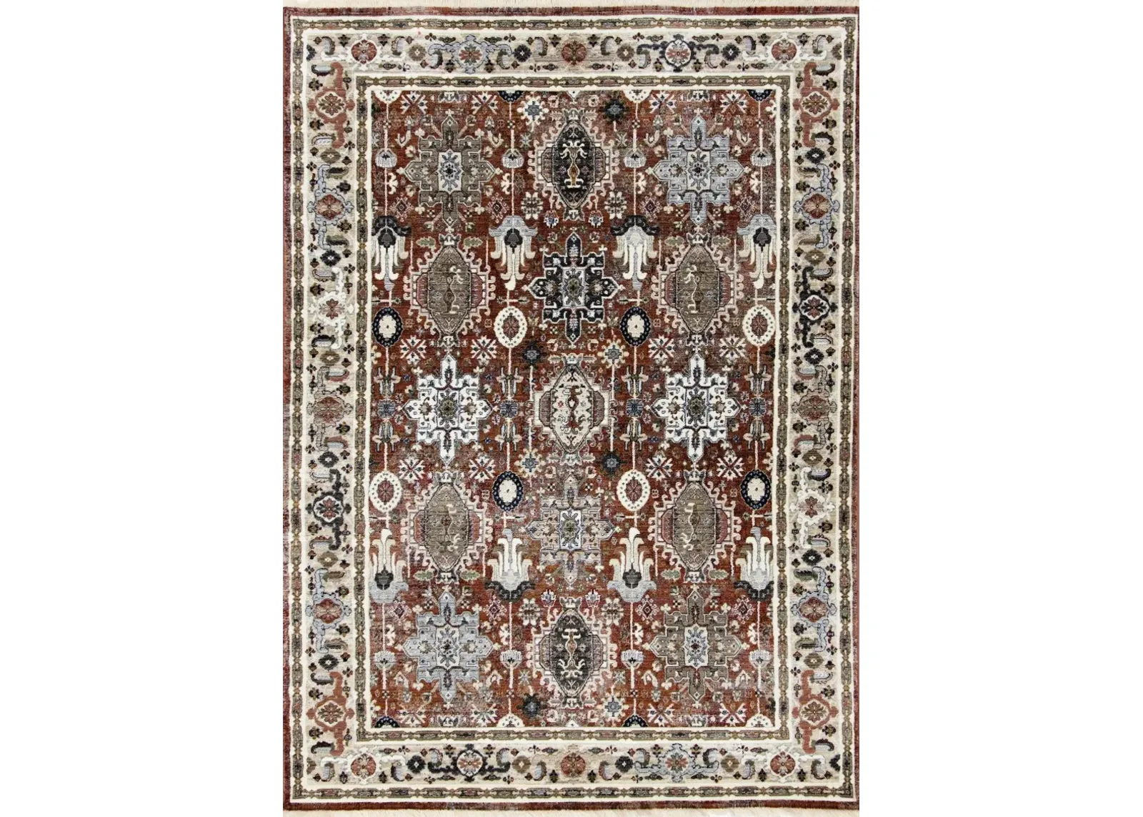 Samira 5 x 8 Orange Multicolor Area Rug