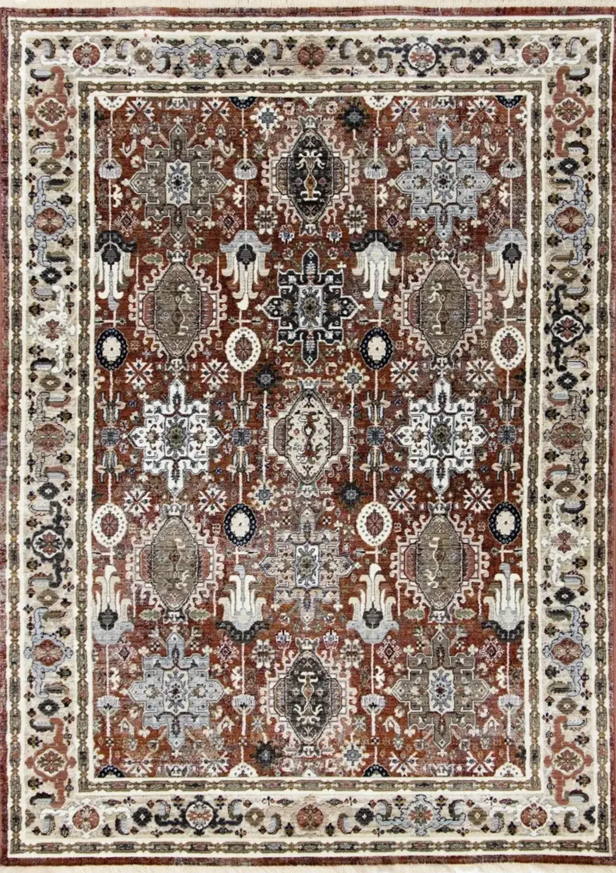 Samira 5 x 8 Orange Multicolor Area Rug