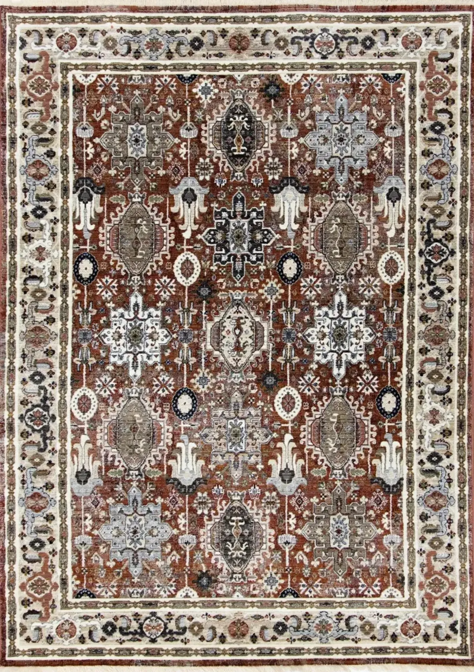 Samira 8 x 10 Orange Multicolor Area Rug