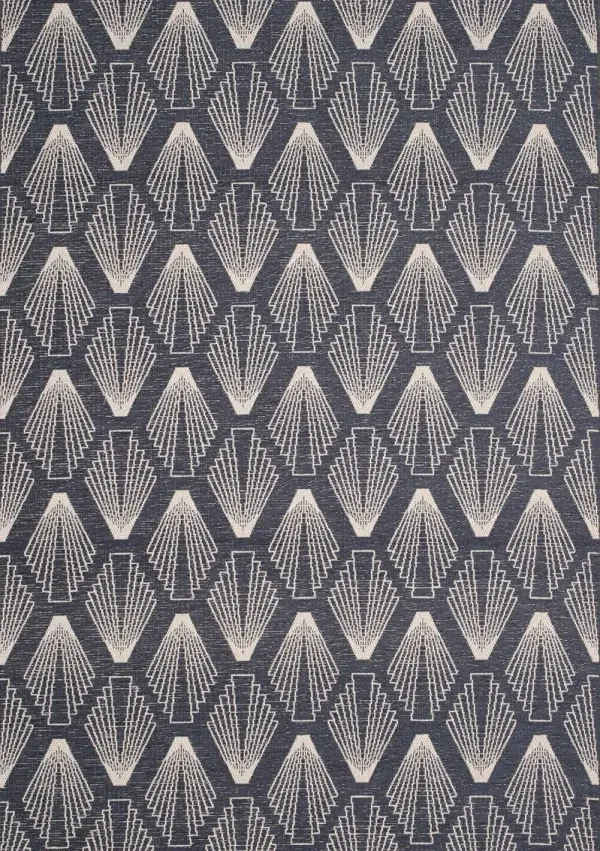 Vista 5 x 8 Art Deco Blue Cream Area Rug